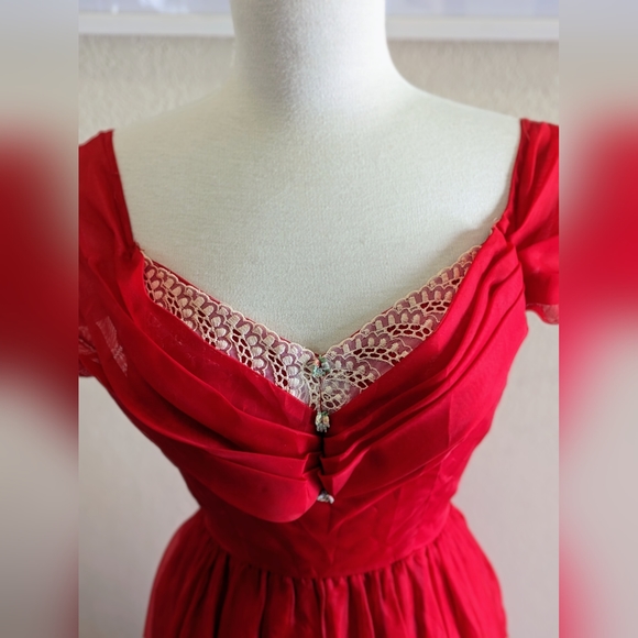 Vintage Red Formal Dress - Picture 3 of 6